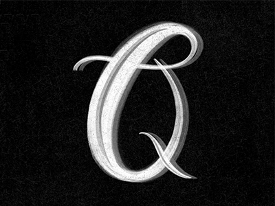 Q 2d 36 days of type calligraphy goodtype illustration letter lettering q rustic smooth texture type