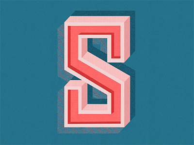 S 36 days of type 3d block goodtype highlight illustration lettering s shadow texture type