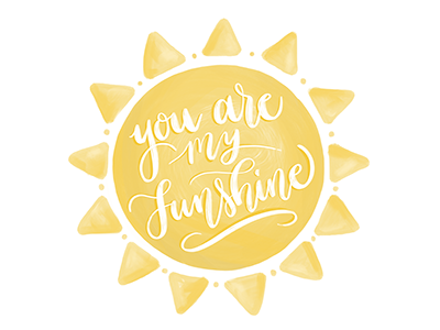 Sunshine bright calligraphy cursive digital paint happy lettering logo paint sun sunshine type typography