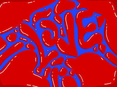 Liquid Love blood blue lettering letters liquid love molten red type typography