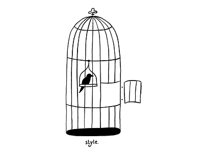 Style is an Open Cage artistic bird bird cage cage freedom simple style tools