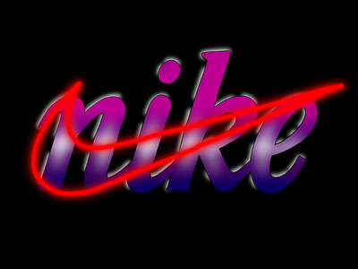 Nike Outrun Logo chrome classic logo neon nike outrun type typography vintage