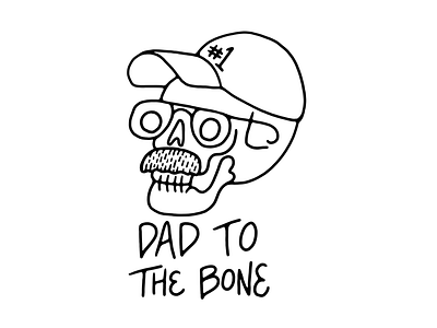 Dad To The Bone 💀 bone bones dad father funny mustache skull