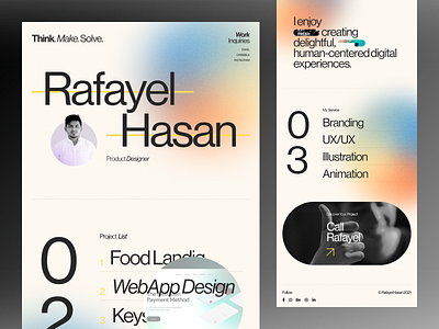 Portfolio | Landing Page branding gradient graphic design landing design landing page layout portfolio design portfolio landing page portfolio page portfolio site portfolio template portfolio website ui ui design