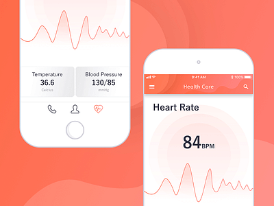 Health Care app clean design health heart ios rate uiux