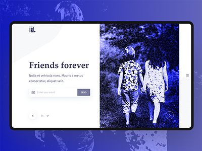 Friends Forever UI Concept clean friends header herosection minimal trend ui ux