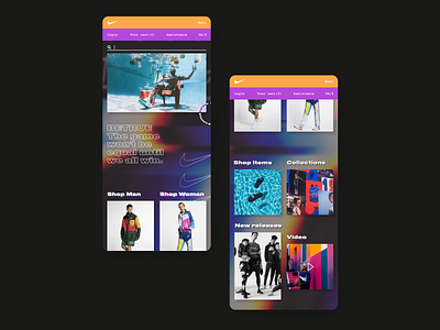 Nike concept UI 2019 adaptive apparel brand brutal brutalism footwear interface mobile mobile app mobile app design mobile ui nike sport ui ui ux uidesign uiux userinterface webdesign