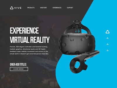 HTC Vive - Quickie UI Exercise. blue concept dark gaming grid htc vive mockup product card ui video games virtual reality vr