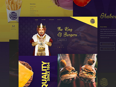 Burger King - Mock Concept burger king cheese concept fast food food grid king purple restaurant royal ui web