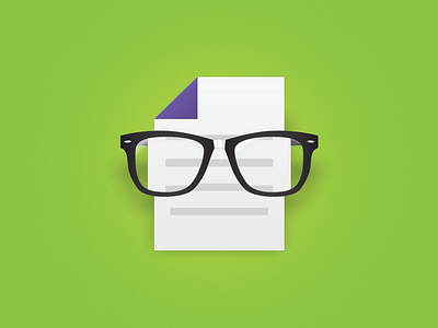 Smart document document file fold glare glasses green nerd purple shadow smart