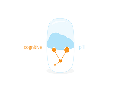 Cognitive Pill brain cognitive flat graph intelligence mind pill shadow