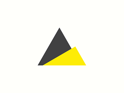Spare logo fold minimal mountain origami peak summit yellow