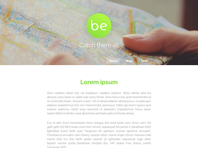 Beapp landing badge beapp catch header landing lorem ipsum nav pin