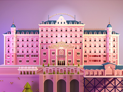 The Grand Hotel Budapest, tribute to W.A. 3dmodel budapest characters cinema4d design grand hotel illustration photoshop wesanderson