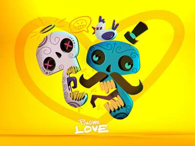 Pinche Love catrina cinema4d dayofdead fun illustration love mexican photoshop skulls