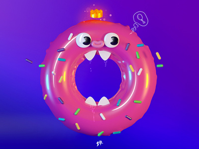 donut 3d cinema4d colors donut food fun illustration king