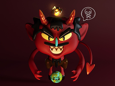 the devil 3d characterdesign demon design devil earth illustration red