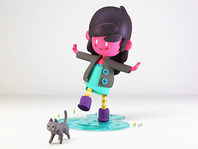 Nena 3d cat characterdesign cinema4d conceptart cute fun girl graphic design illustration nice