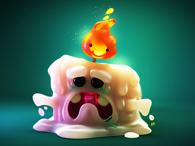 Candle candle characterdesign cinema 4d cool cute design fire friends illustration maxon photoshop zbrush