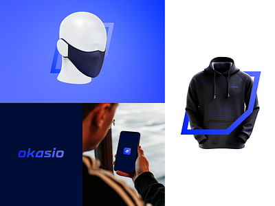 Okasio Logo Applications brand brand design brand identity branding classic blue design logo