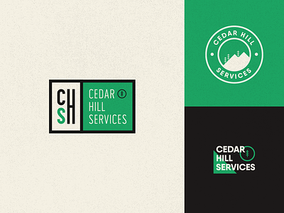 Cedar Hill Services - Logo design brand branding cedar concept design green hill logo logo exploration tree vintage vintage badge vintage logo