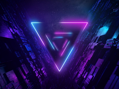 Neon Logo Looping In Space Tunnel cosmic dark gradient infinite infiniteloop infinity logo looping motiongraphics neon space