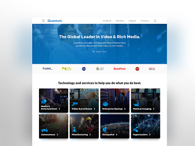 Data Storage Homepage Design colorful customers data hero homepage icons quantum storage ui ux video