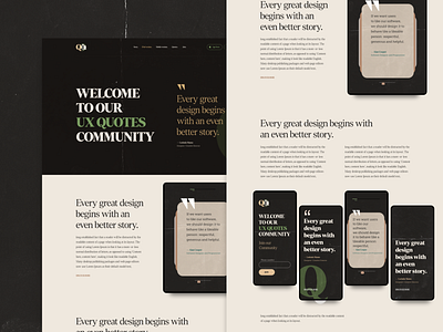 Quotes community design landing page ui ux web web design