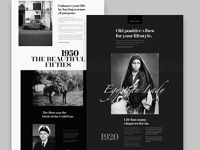 Black & White - Home page colored design homepage landing page ui ux web web design