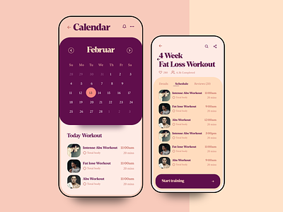 Good fitter - Calendar app application design applications design landing page mobile mobile design ui ux web design