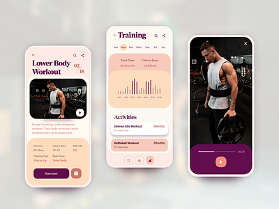 Good fitter - Workout app application application design colored design illustration landing page mobile mobile app ui ux web web design