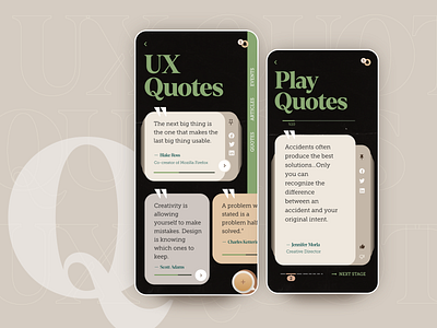 UX Quotes - Play with quotes app app design application design graphic design landing page mobile mobile app mobile application mobile design ui ux web web design