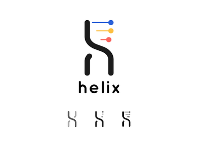 Helix Logo 2017 biology crossing crossover dna dots double helix illustration