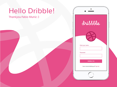 Hello Dribble :) 001 dailyui darkpink debutdribble dribble first sign in