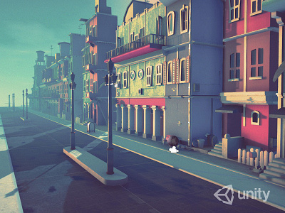Passage in Town 3d blender lowpoly town unity