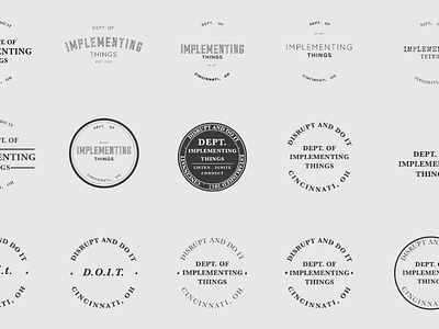 Department of Implementing Things branding cincinnati circle ideation logo process