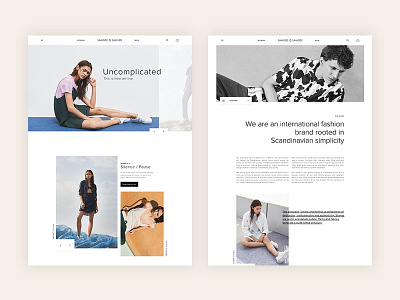 Samsoe - Scandinavian Simplicity brand design ecommerce homepage layout shop ui ux web