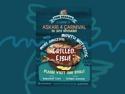 STREETFOOD POSTER ad advertising festival fish food grill grilled fish handdrawn handwritten poster streetfood