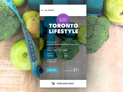 lifestyle pack product screen