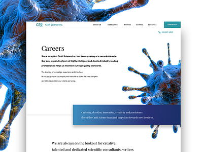 Careers page careers page layout page science ui webdesign website