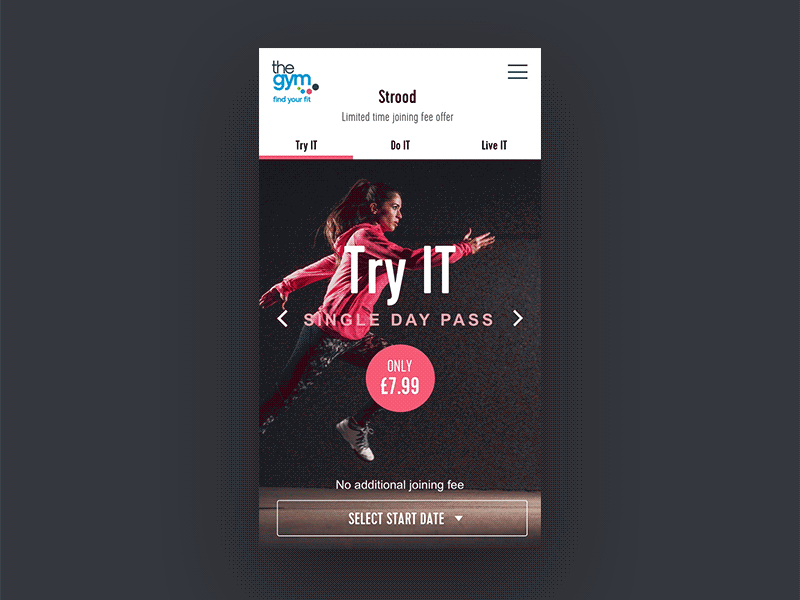 mobile site - gym offer by Iza S on Dribbble