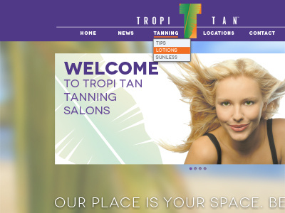 Tropi Tan Tanning Salons green orange purple salons tanning tropical ui website