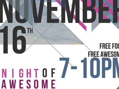 Night of Awesome Poster awesome blue design november poster