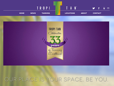 Tropi Tan Redesign green palm tree purple redesign tanning tropical ui website