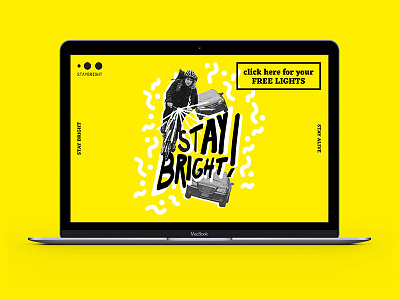 Stay Bright Landing Page illustration typography web design