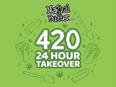 420 TAKEOVER 420 cannabis illustration typography