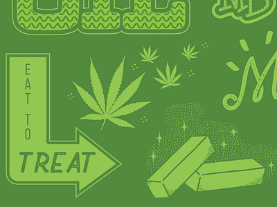 Eat to Treat 420 cannabis illustration typography