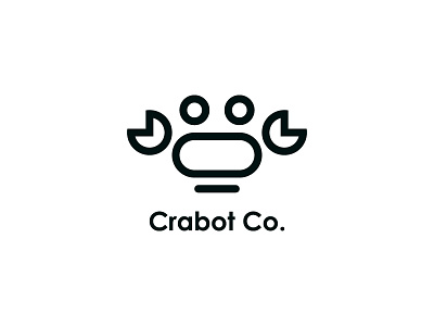 Crabot Co. animal black brand crab design logo mark minimal robot symbol technology typography