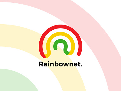 Rainbownet. brand colourful design internet logo rainbow