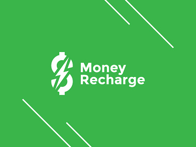 Money Recharge battery brand charge dollar green lightning logo money project recharge